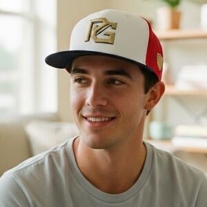 Perfect Game PG Baseball Cap Red White Blue Flex Fit Embroidered Logo - Size L